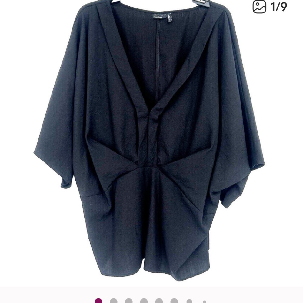 ASOS Black V-Neck Peplum Blouse